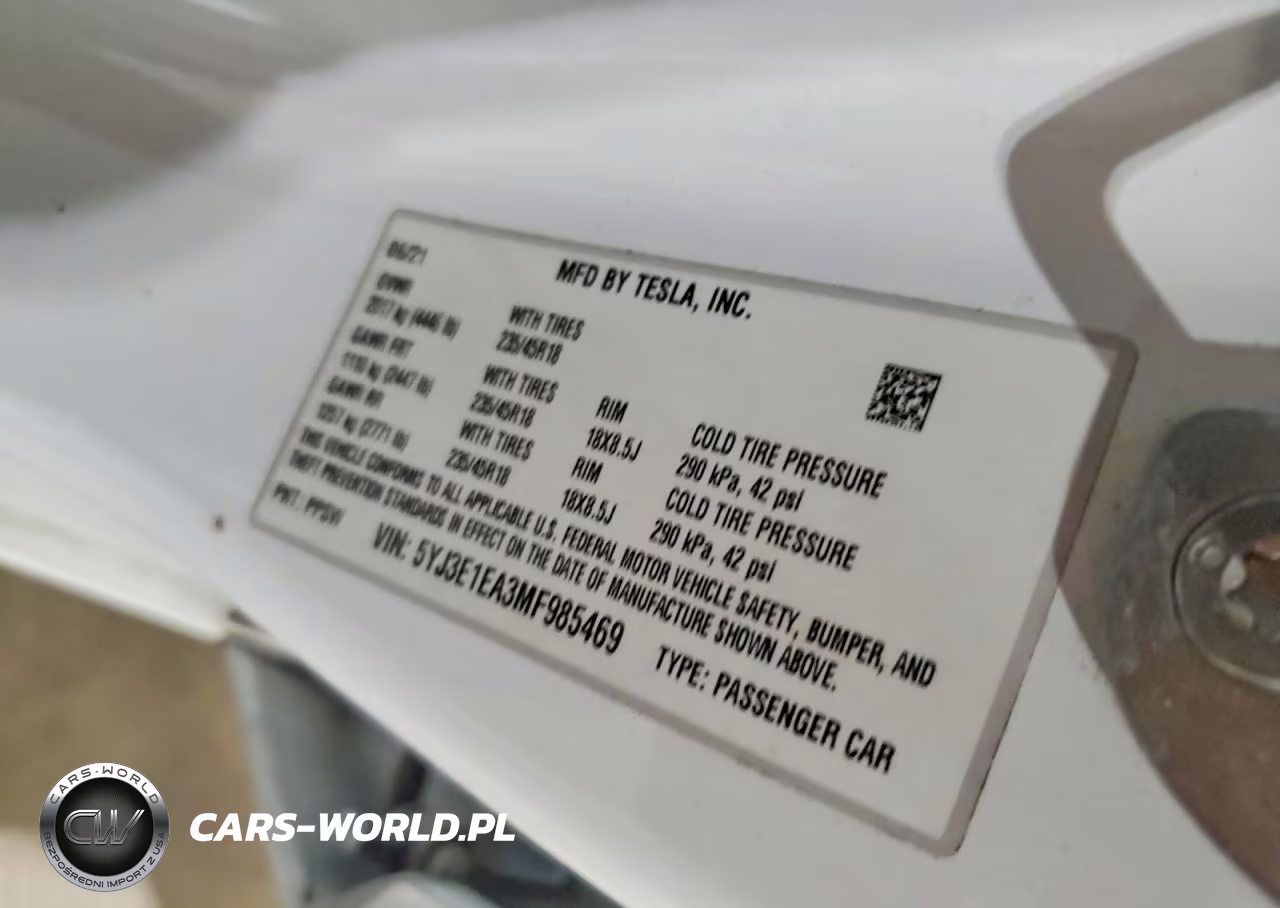 2021 Tesla Model 3 VIN:5YJ3E1EA3MF985469 - 12