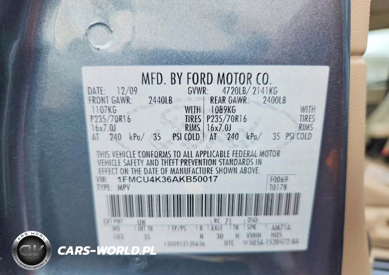2010 Ford Escape Hybrid VIN:1FMCU4K36AKB50017 - 13