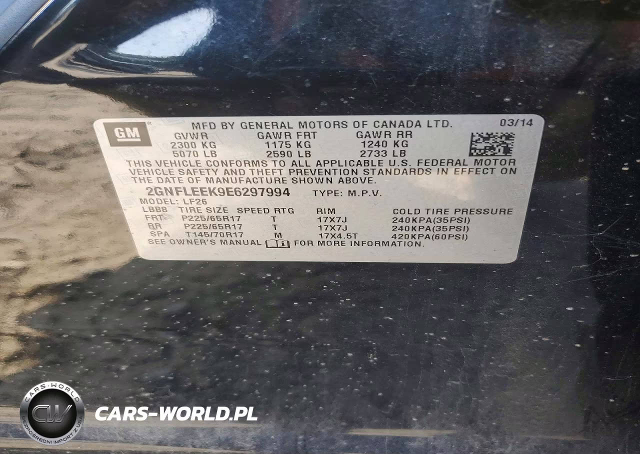 2014 Chev Equinox VIN:2GNFLEEK9E6297994 - 12