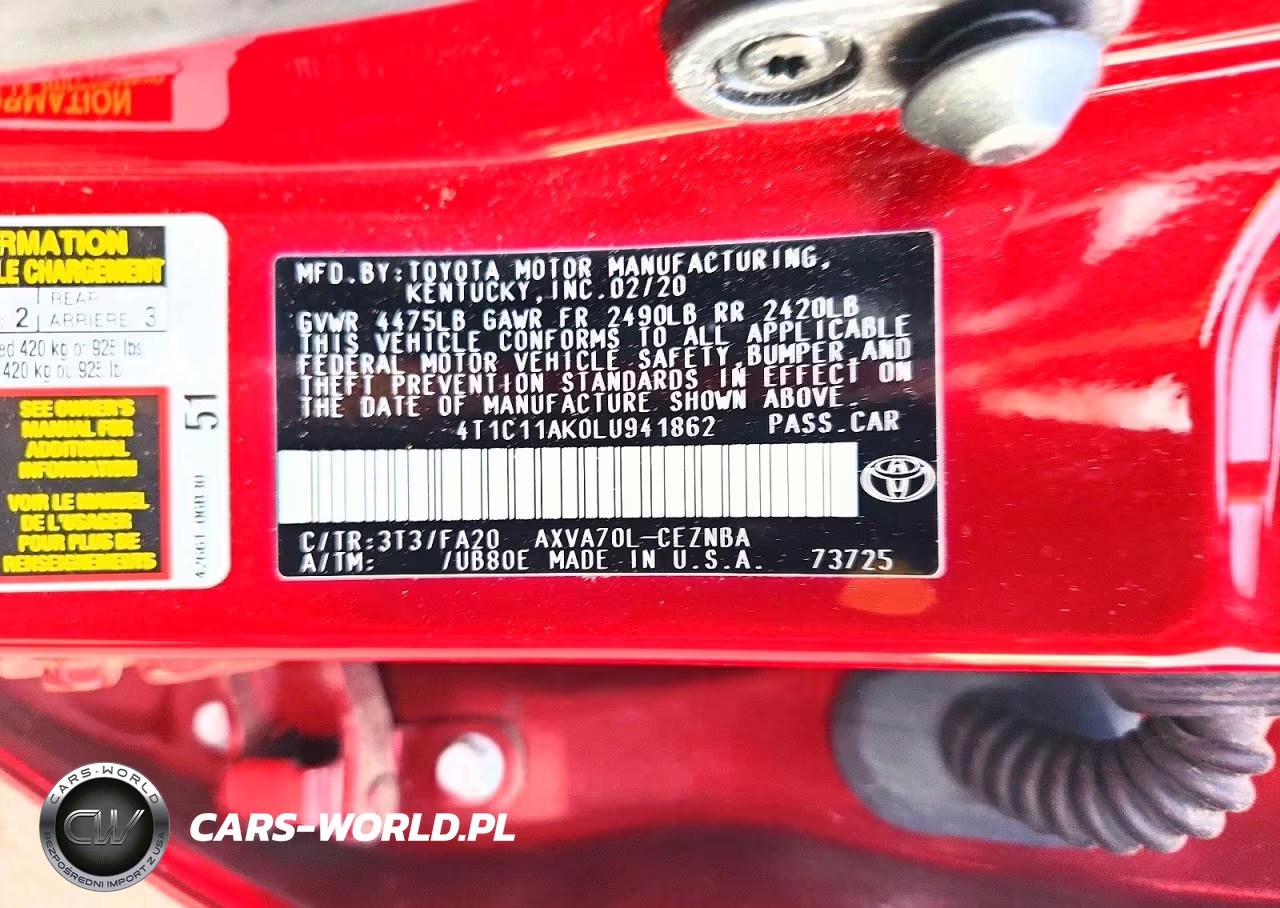 2020 Toyota Camry Le VIN:4T1C11AK0LU941862 - 12