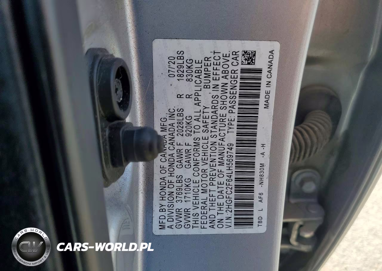 2020 Honda Civic Lx VIN:2HGFC2F64LH569749 - 12