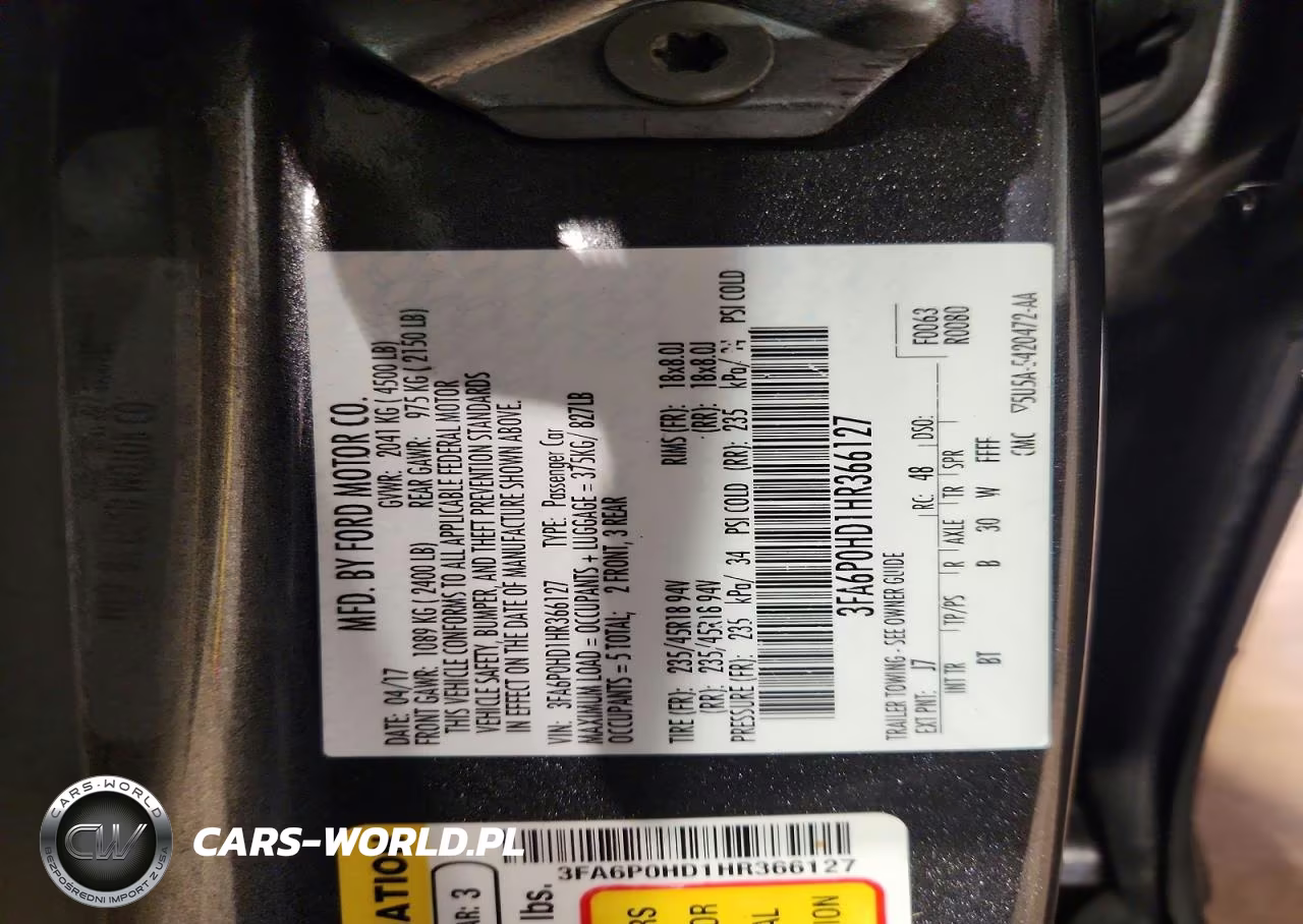 2017 Ford Fusion Se VIN:3FA6P0HD1HR366127 - 12