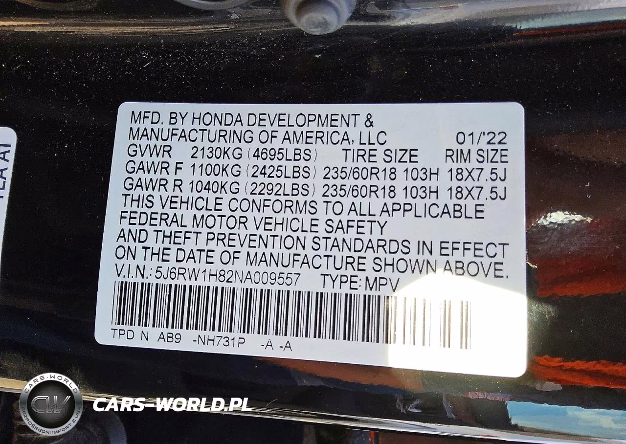 2022 Honda Cr-V Exl VIN:5J6RW1H82NA009557 - 13