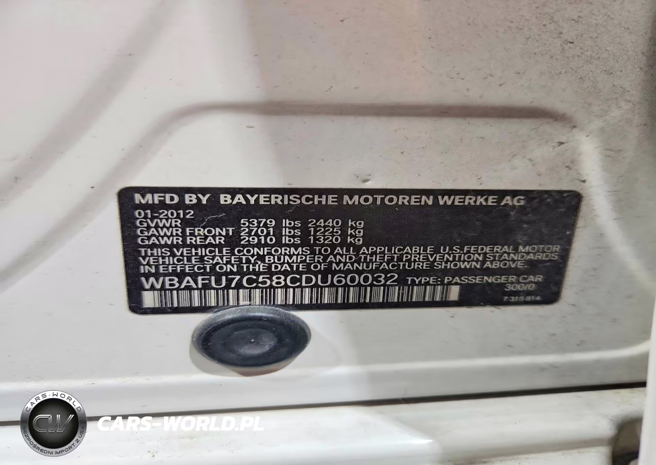 2012 BMW 535 Xi VIN:WBAFU7C58CDU60032 - 12