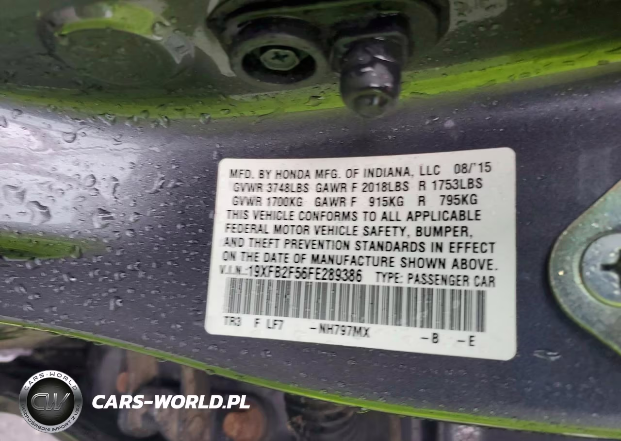 2015 Honda Civic Lx VIN:19XFB2F56FE289386 - 13