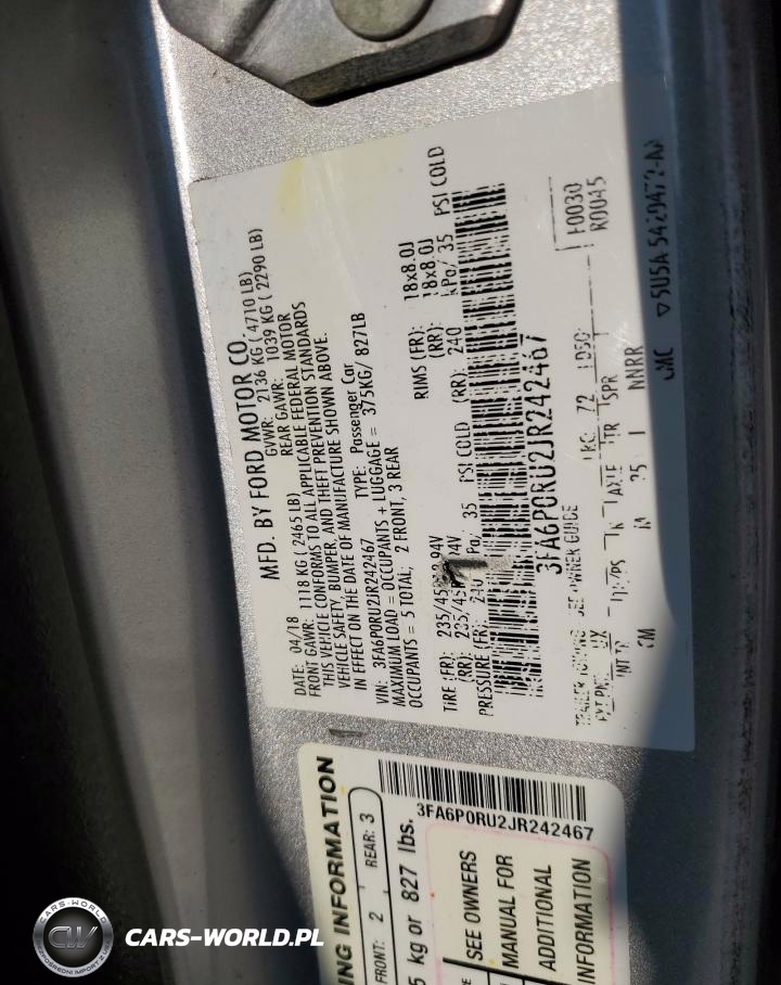 2018 Ford Fusion Titanium-Platinum Hev VIN:3FA6P0RU2JR242467 - 12