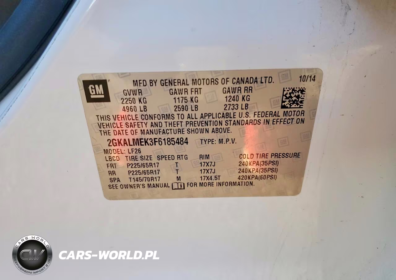 2015 GMC Terrain Sle VIN:2GKALMEK3F6185484 - 13