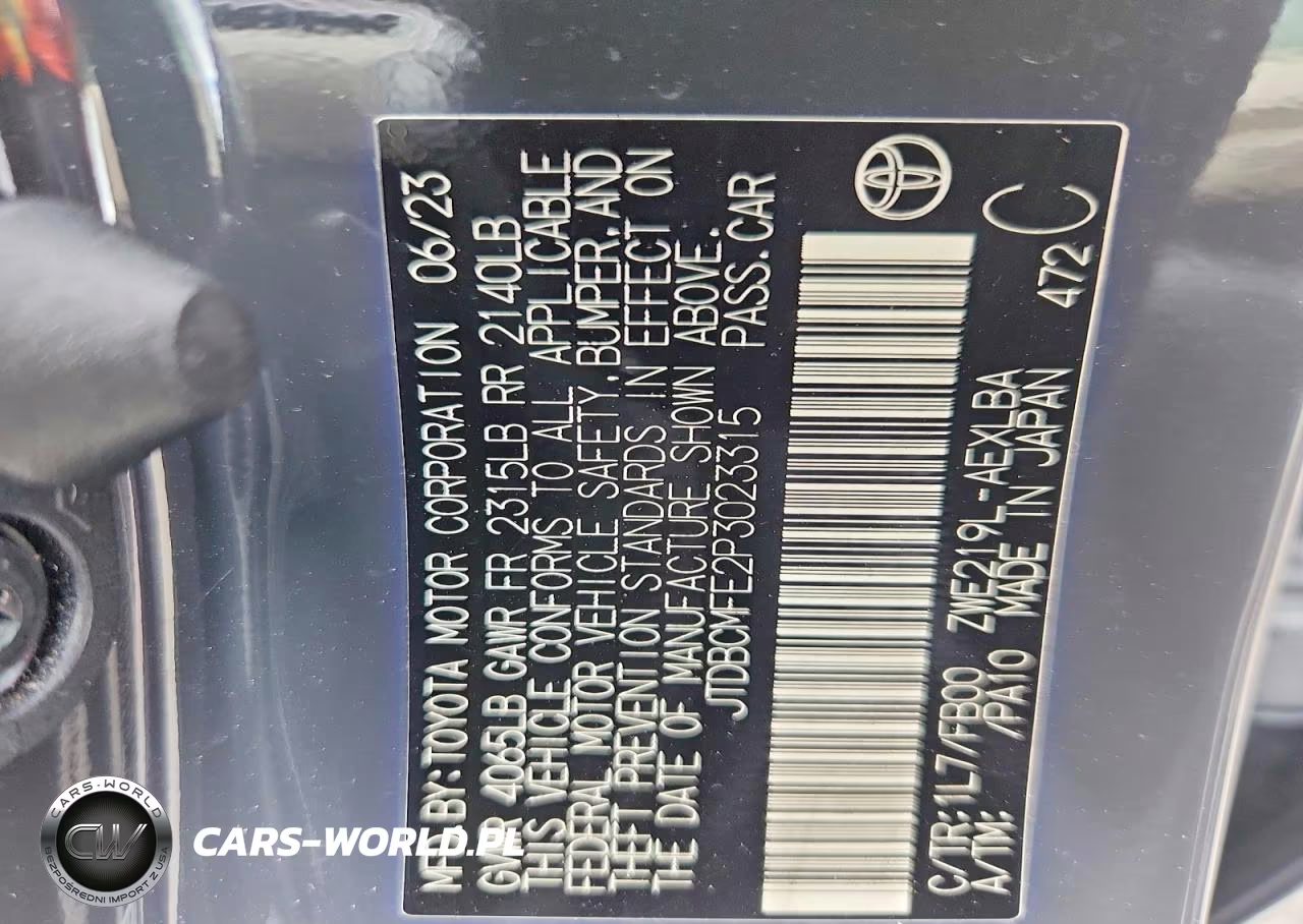 2023 Toyota Corolla Hybrid Le VIN:JTDBCMFE2P3023315 - 12