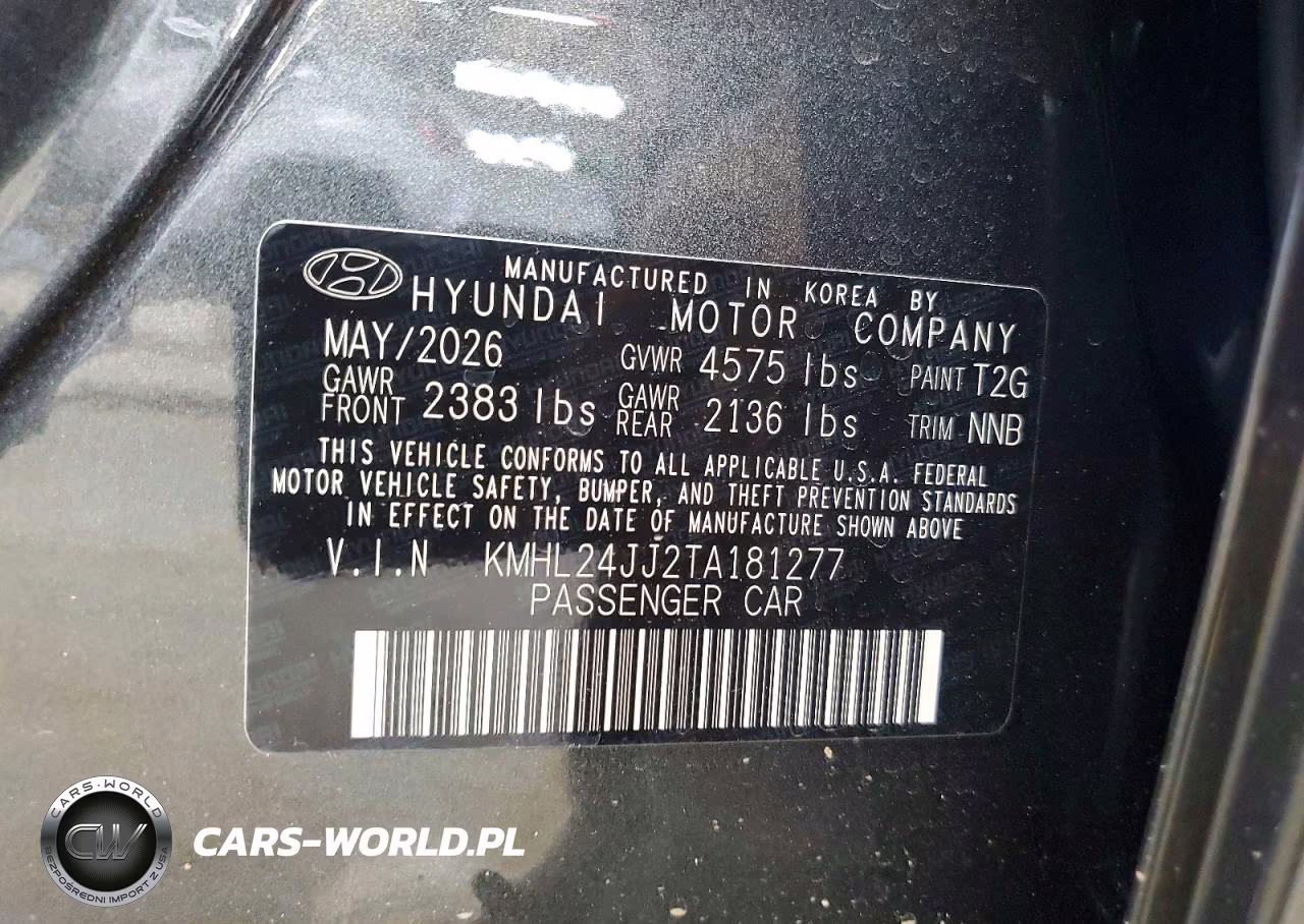 2026 Hyundai Sonata Hybrid Blue VIN:KMHL24JJ2TA181277 - 12
