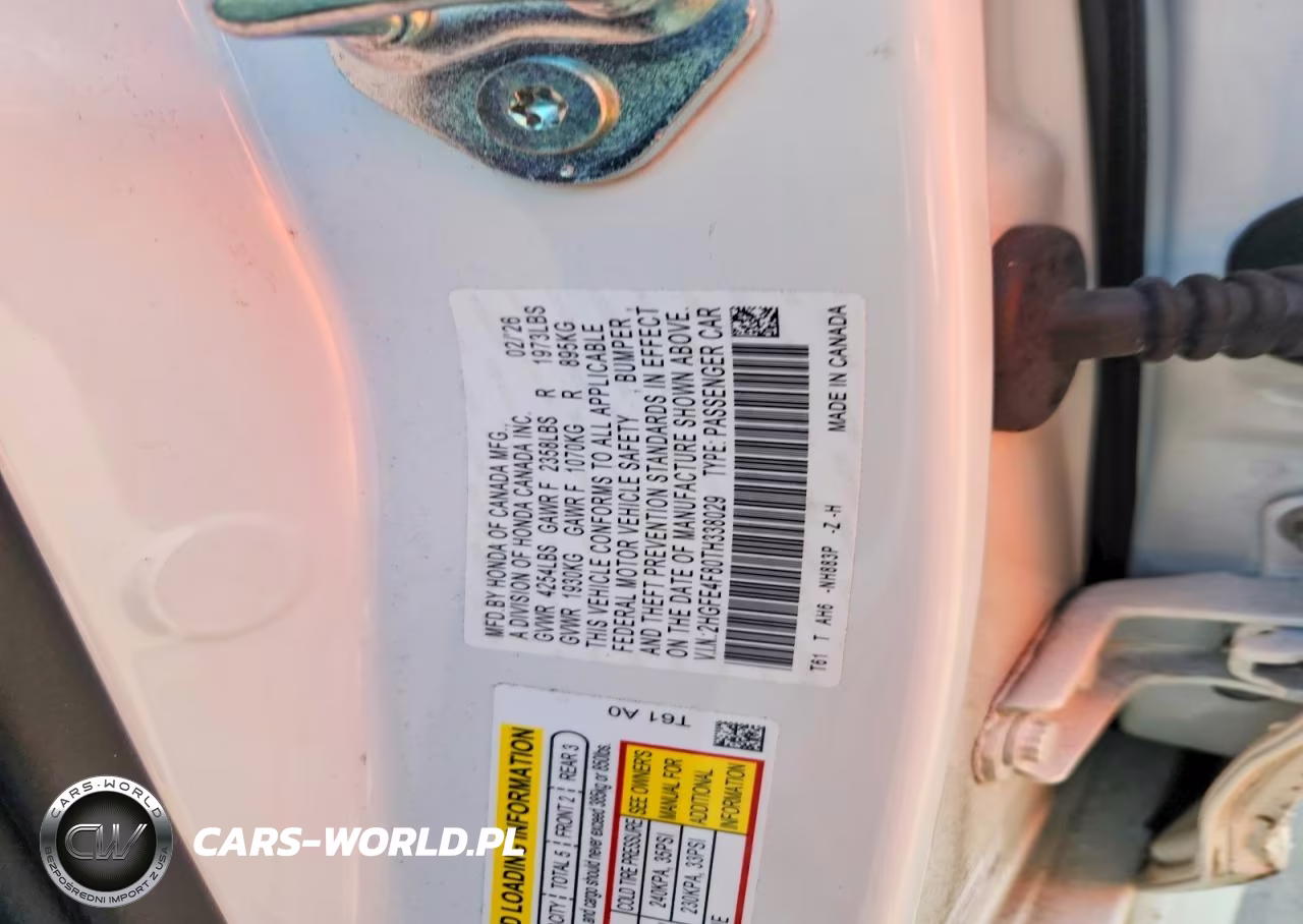 2026 Honda Civic Sport VIN:2HGFE4F80TH338029 - 12