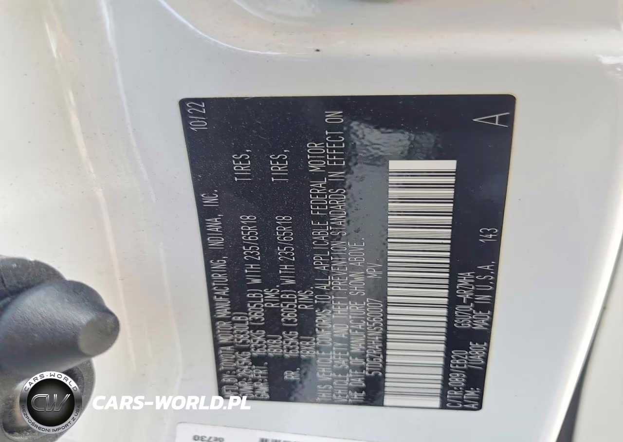 2022 Toyota Highlander Xle VIN:5TDGZRAH4NS560007 - 12