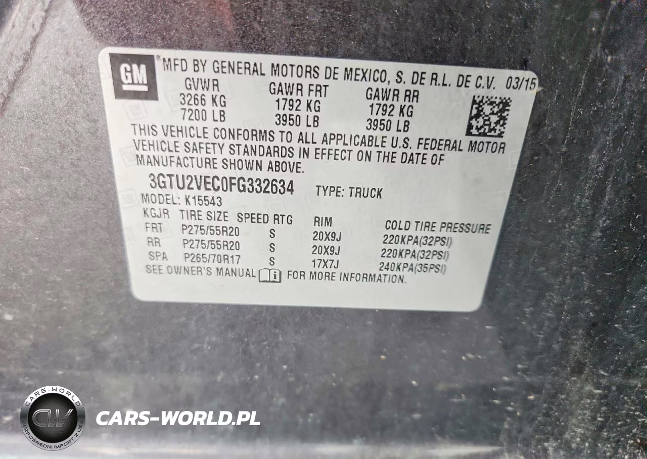 2015 GMC Sierra K1500 Slt VIN:3GTU2VEC0FG332634 - 12