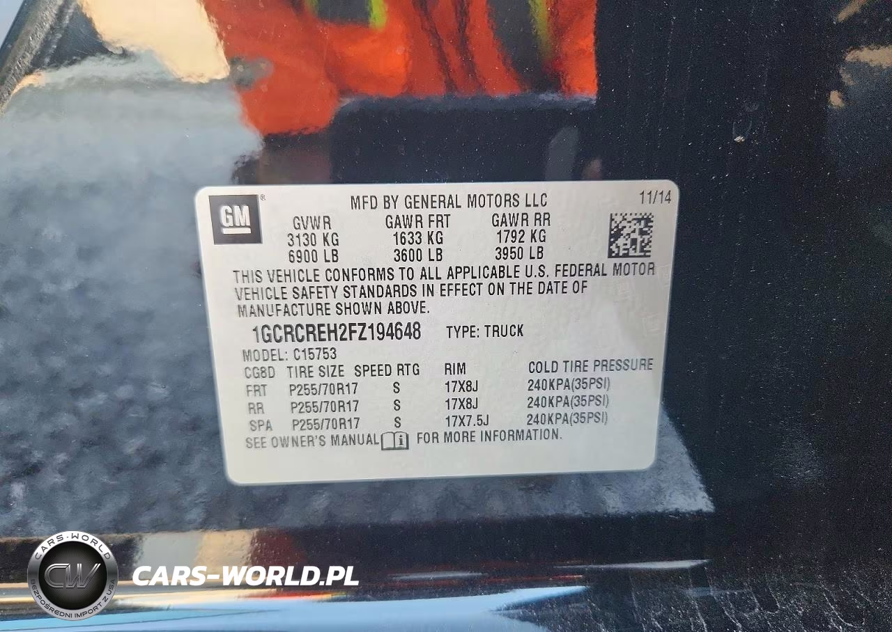 2015 Chevrolet Silverado C1500 Lt VIN:1GCRCREH2FZ194648 - 12