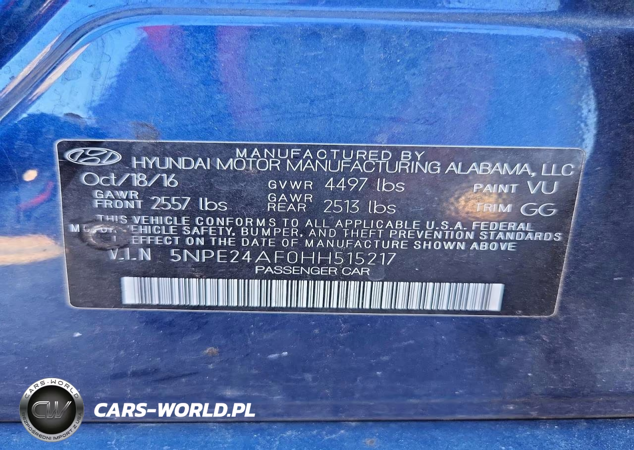 2017 Hyundai Sonata Se VIN:5NPE24AF0HH515217 - 12