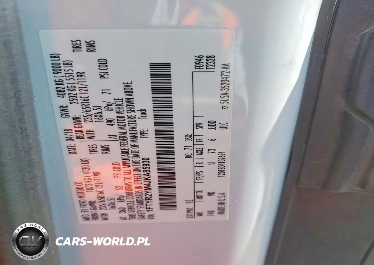 2018 Ford Transit T-250 VIN:1FTYR2YM4JKA85930 - 13