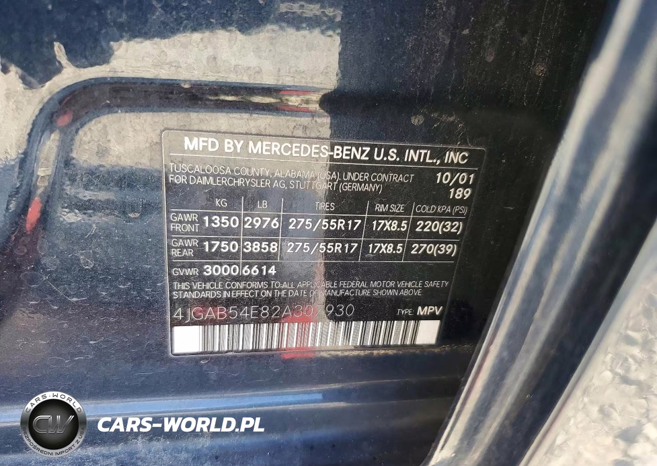 2002 Mercedes-Benz Ml 320 VIN:4JGAB54E82A307930 - 13