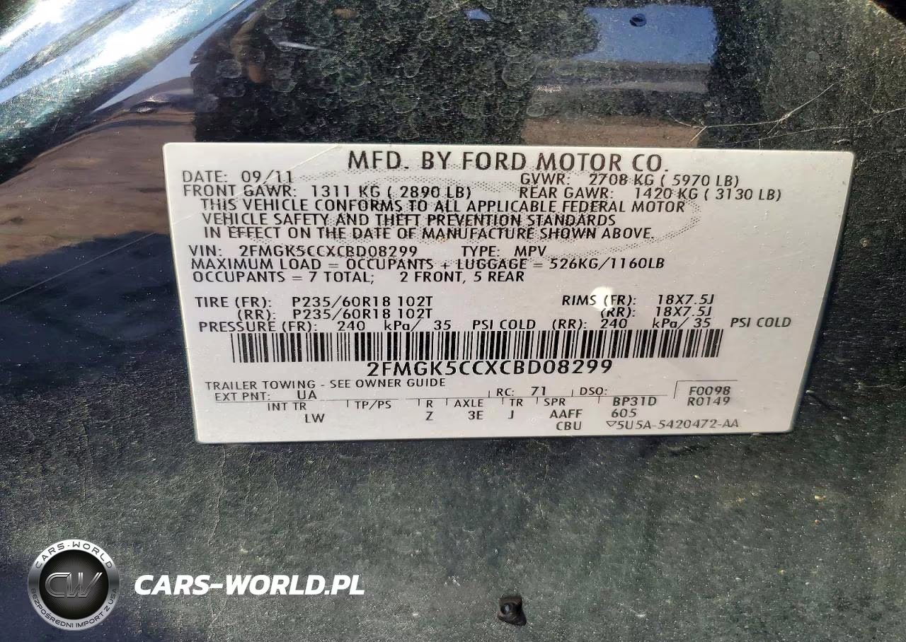 2012 Ford Flex Sel VIN:2FMGK5CCXCBD08299 - 13