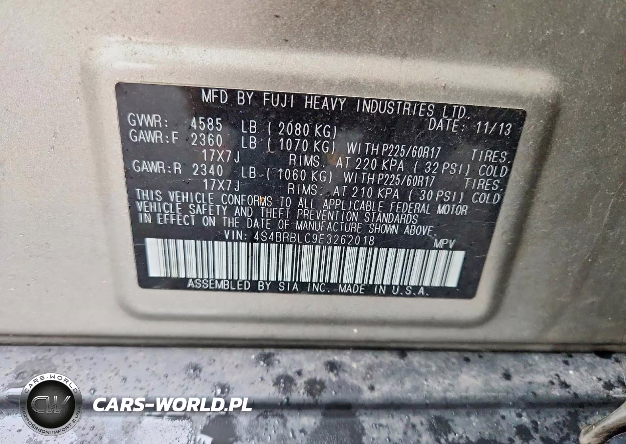 2014 Subaru Outback 2.5I Limited VIN:4S4BRBLC9E3262018 - 12