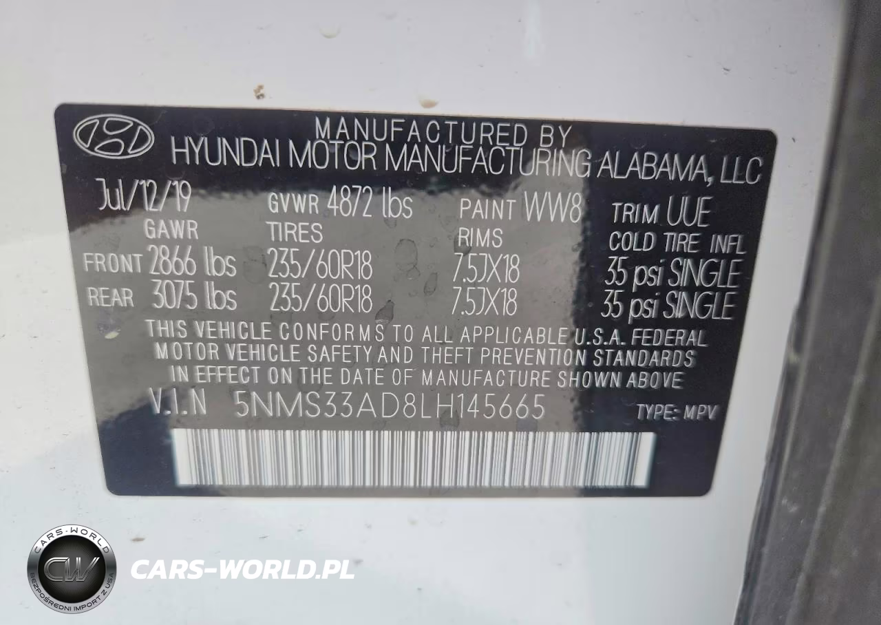 2020 Hyundai Santa Fe Sel VIN:5NMS33AD8LH145665 - 13