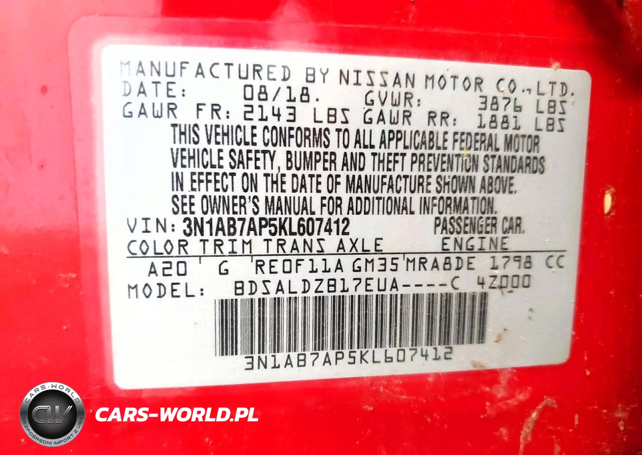 2019 Nissan Sentra Sv VIN:3N1AB7AP5KL607412 - 12