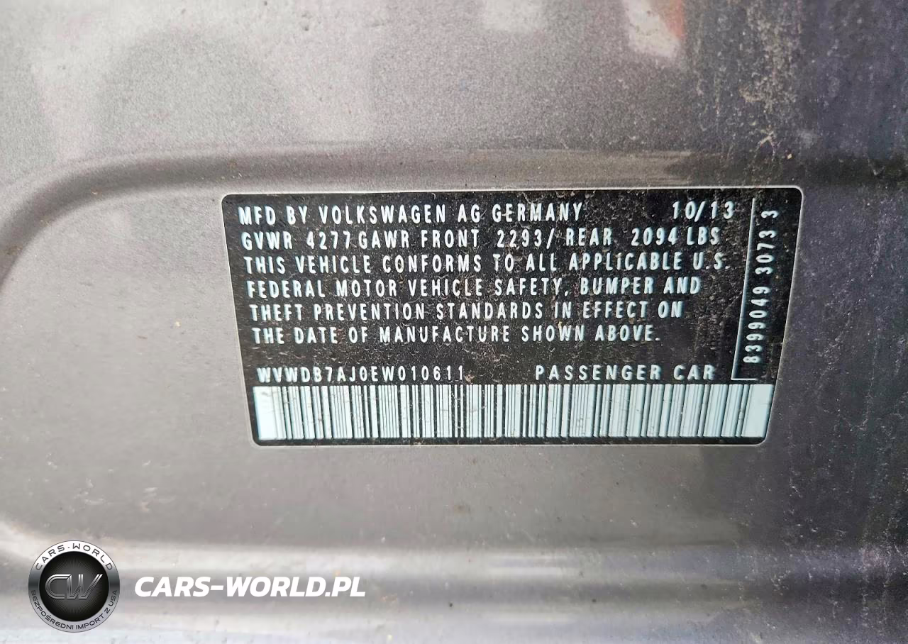 2014 Volkswagen Golf VIN:WVWDB7AJ0EW010611 - 12