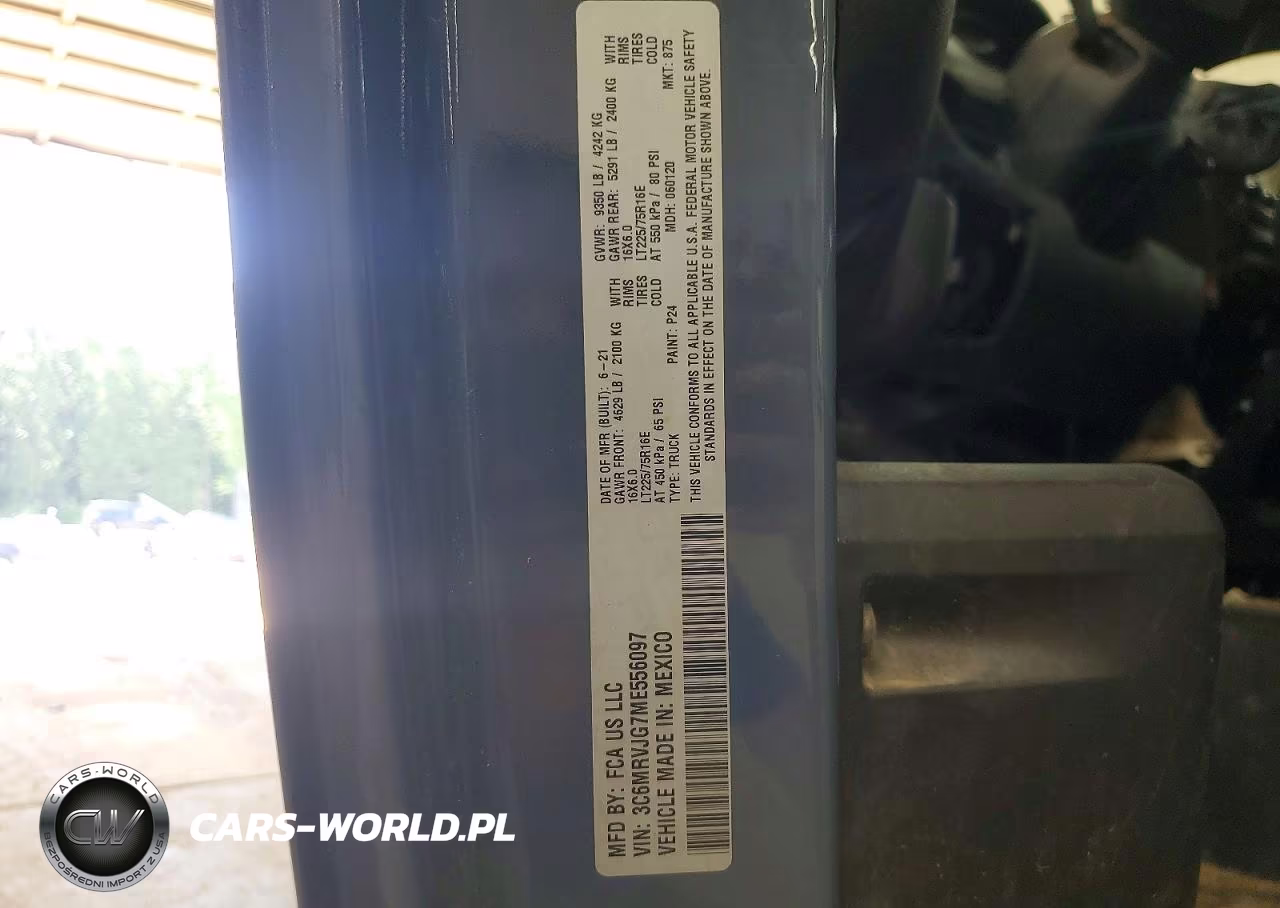 2021 Ram Promaster 3500 3500 High VIN:3C6MRVJG7ME556097 - 13