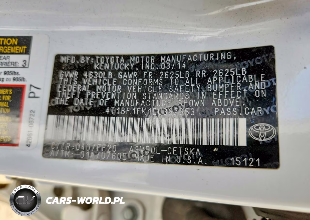 2014 Toyota Camry Se VIN:4T1BF1FK1EU387353 - 12