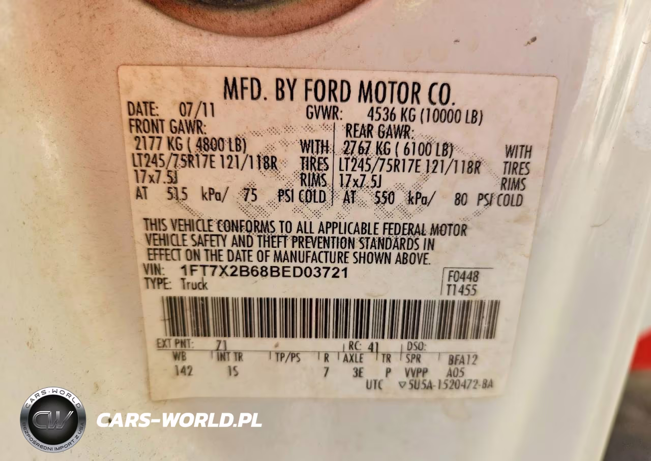 2011 Ford F250 Super Duty VIN:1FT7X2B68BED03721 - 12