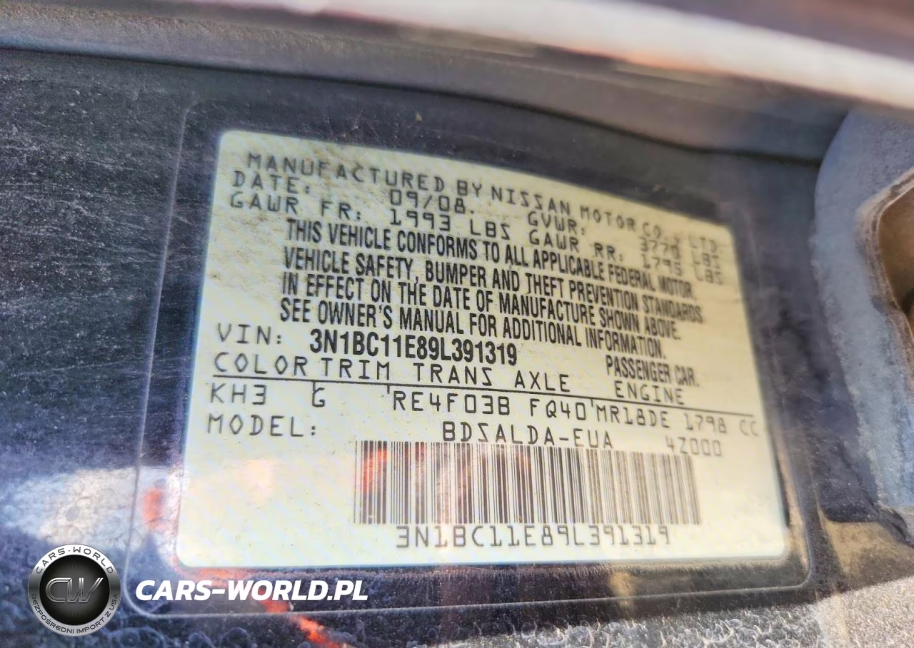 2009 Nissan Versa 1.8 S VIN:3N1BC11E89L391319 - 12