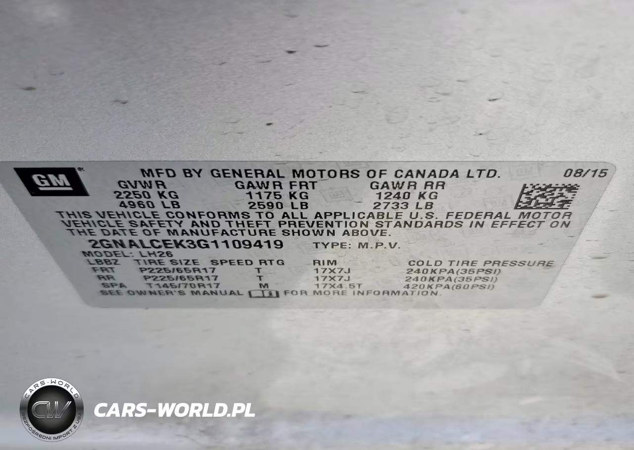 2016 Chevrolet Equinox Lt VIN:2GNALCEK3G1109419 - 14