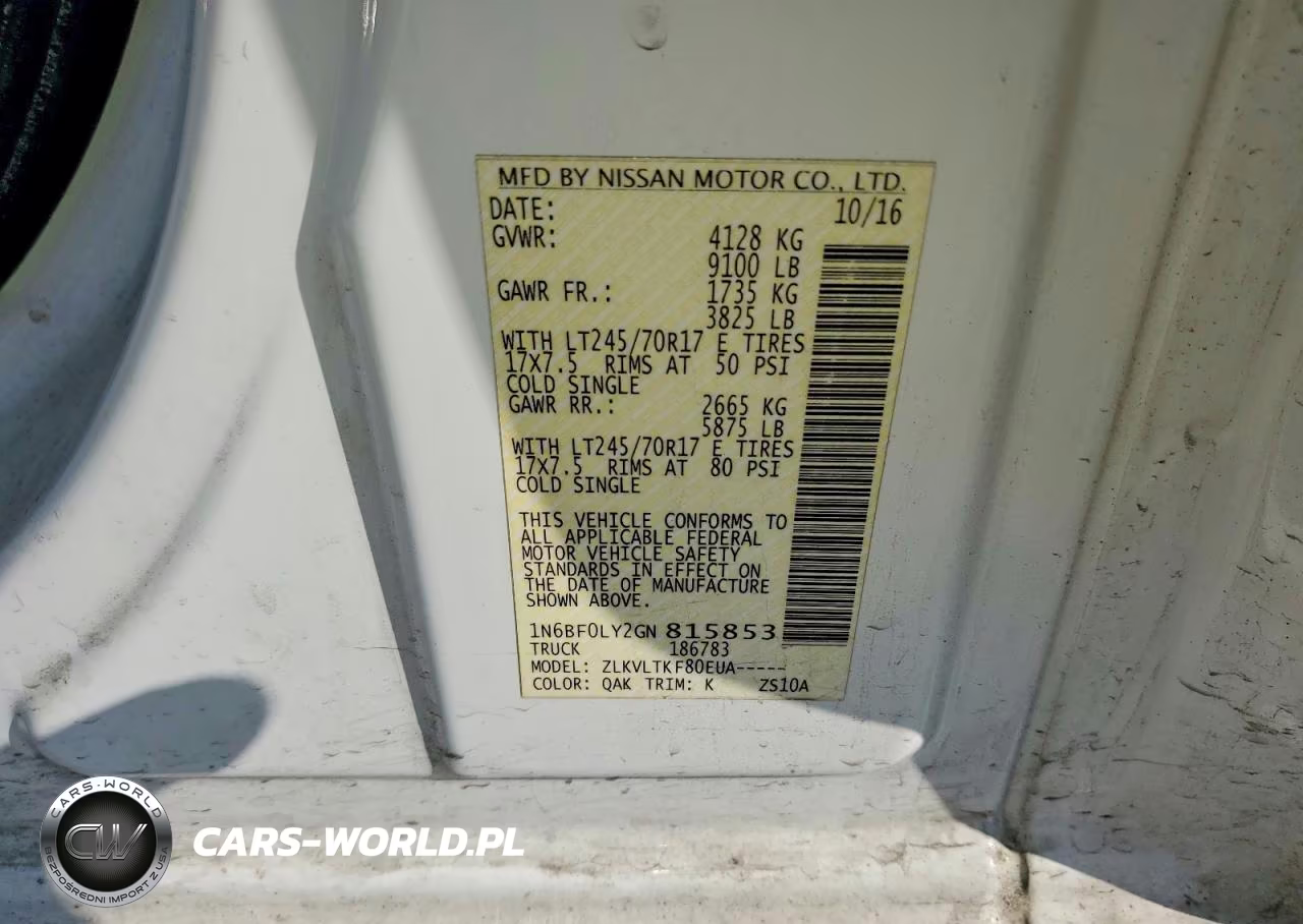2016 Nissan Nv2500 Delivery Van VIN:1N6BF0LY2GN815853 - 14