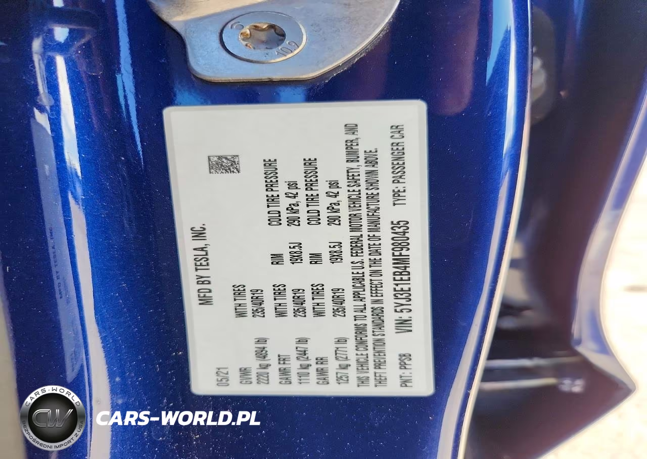 2021 Tesla Model 3 VIN:5YJ3E1EB4MF980435 - 12