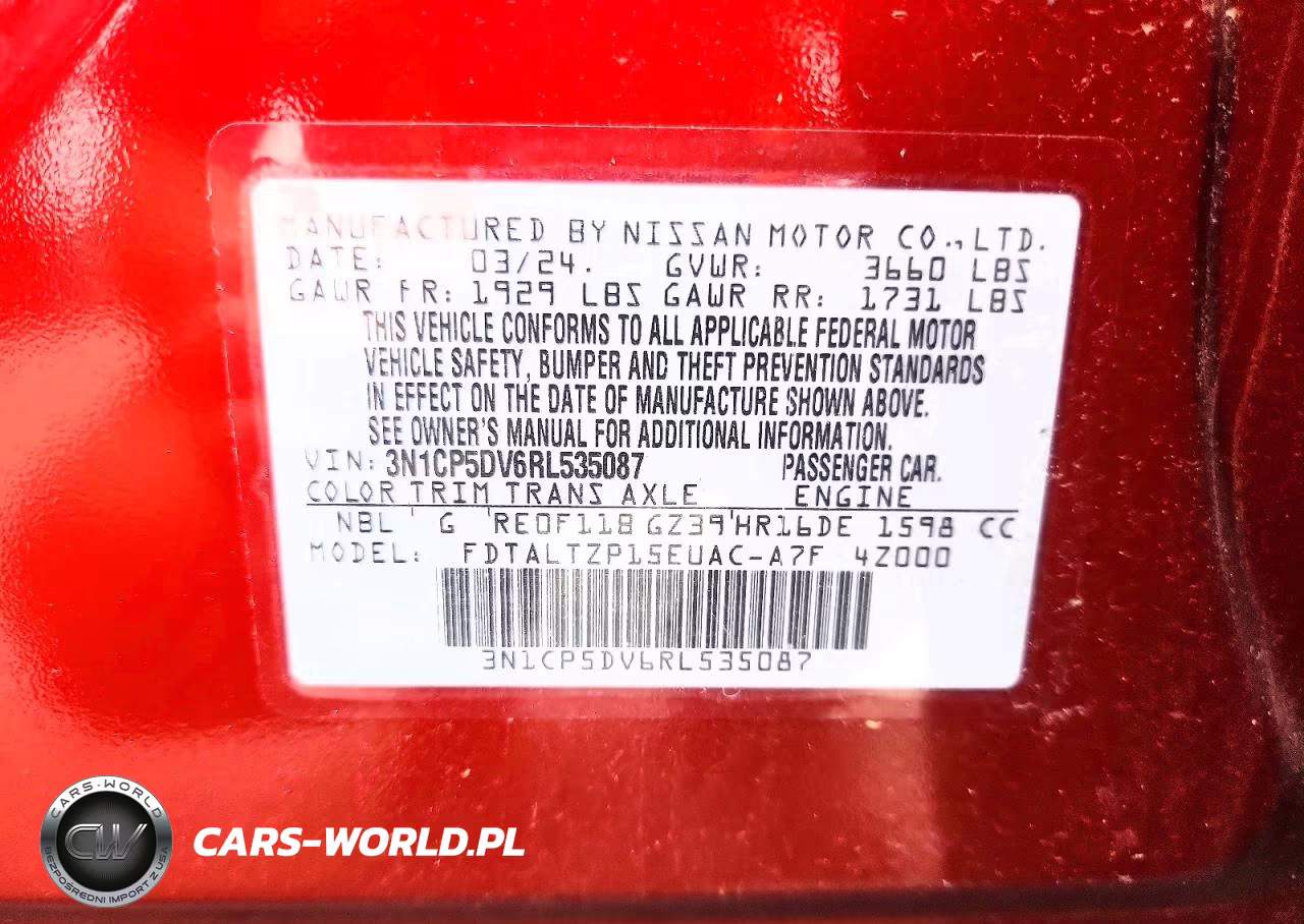 2024 Nissan Kicks Sr VIN:3N1CP5DV6RL535087 - 13