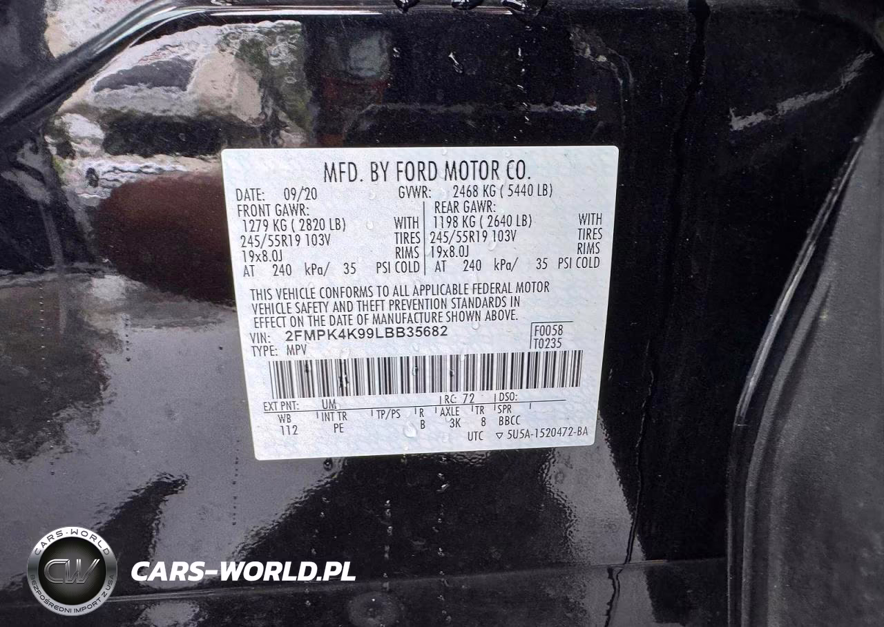 2020 Ford Edge Titanium VIN:2FMPK4K99LBB35682 - 12