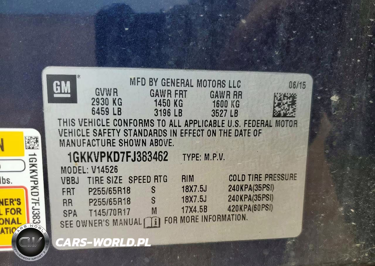 2015 GMC Acadia Sle VIN:1GKKVPKD7FJ383462 - 13