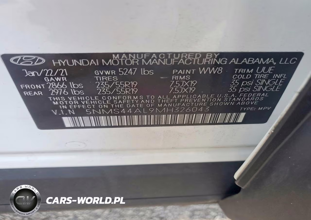2021 Hyundai Santa Fe Limited VIN:5NMS44AL9MH326043 - 12