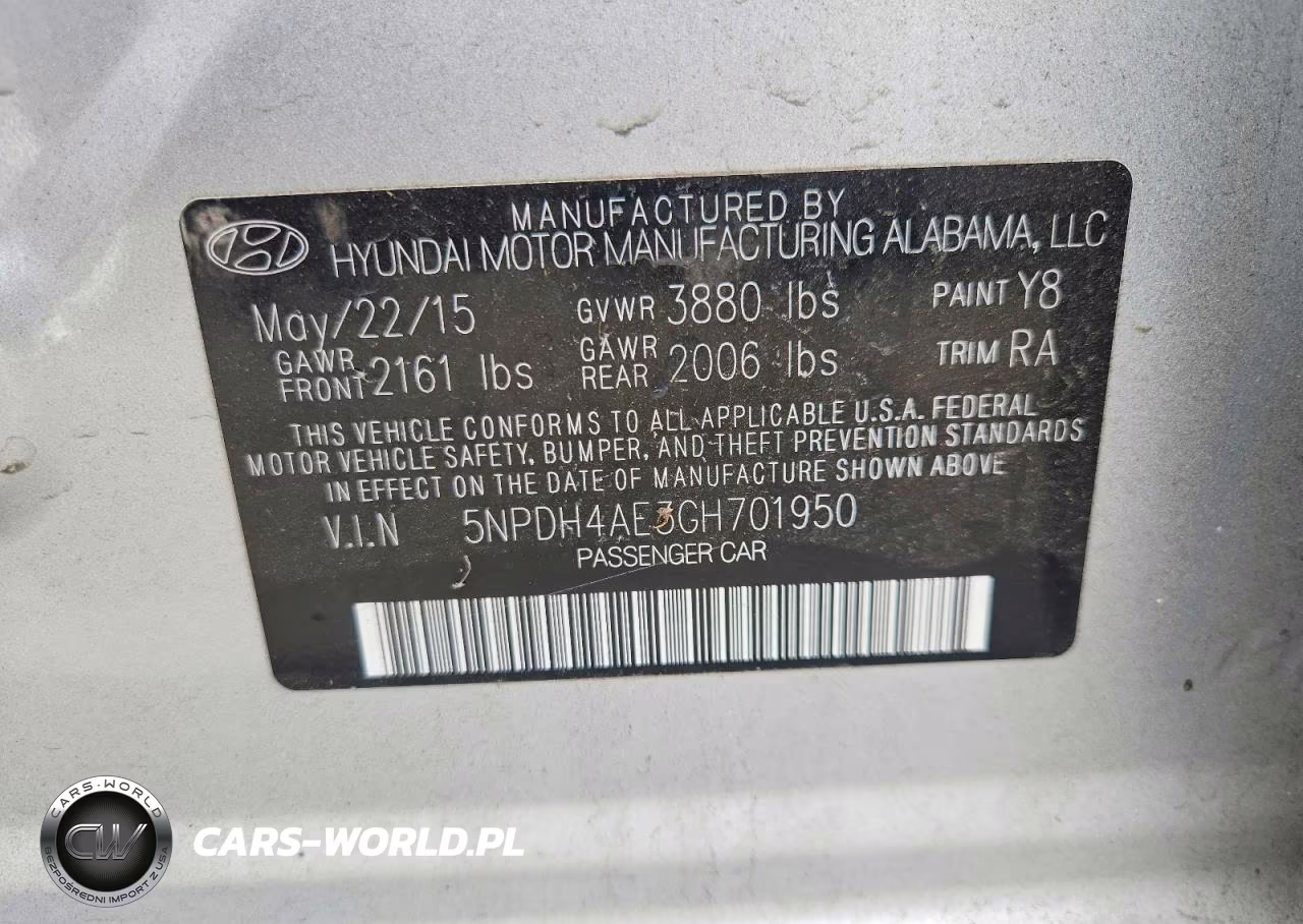 2016 Hyundai Elantra Se VIN:5NPDH4AE3GH701950 - 12