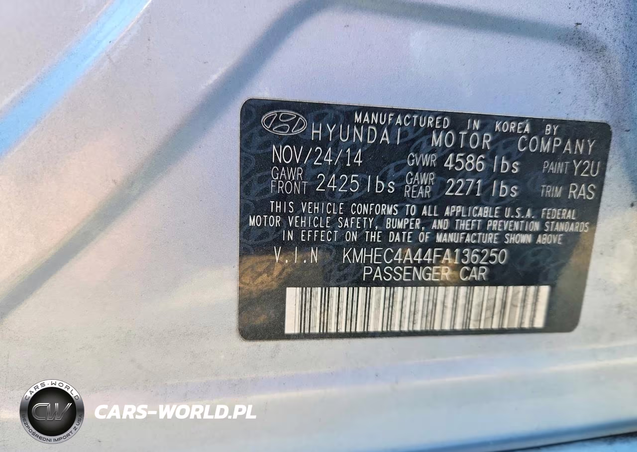 2015 Hyundai Sonata Hybrid Limited VIN:KMHEC4A44FA136250 - 13