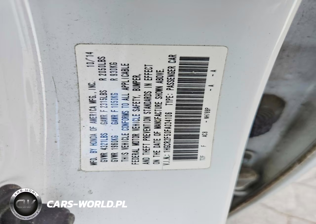 2015 Honda Accord Sport VIN:1HGCR2F50FA034106 - 12