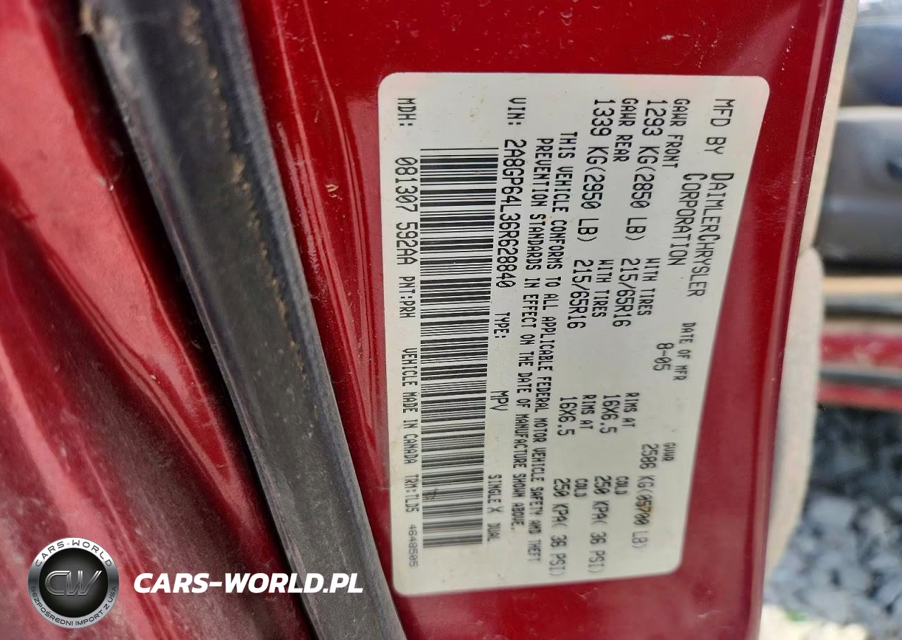 2006 Chrysler Town & Country Limited VIN:2A8GP64L36R628840 - 13