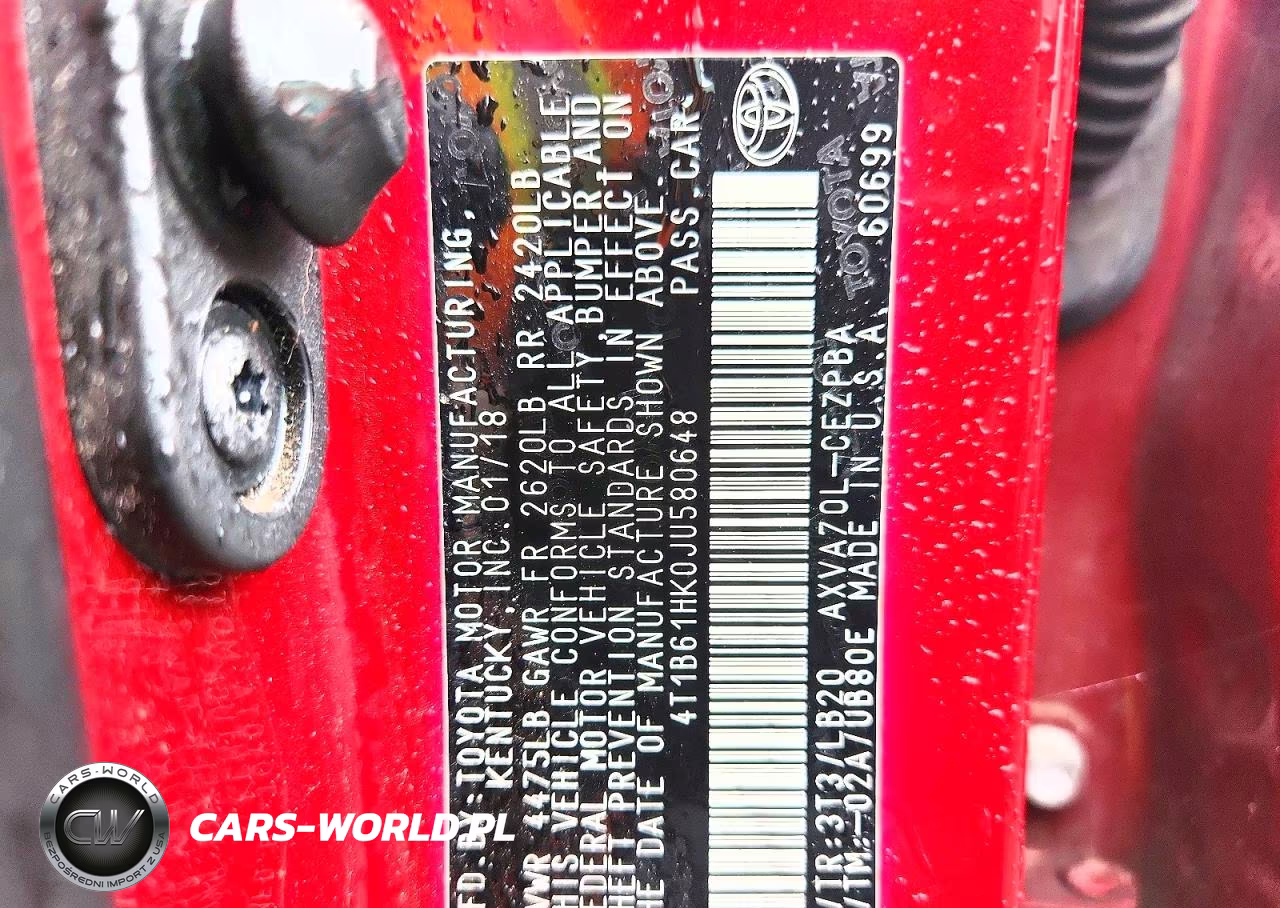 2018 Toyota Camry Xse VIN:4T1B61HK0JU580648 - 12