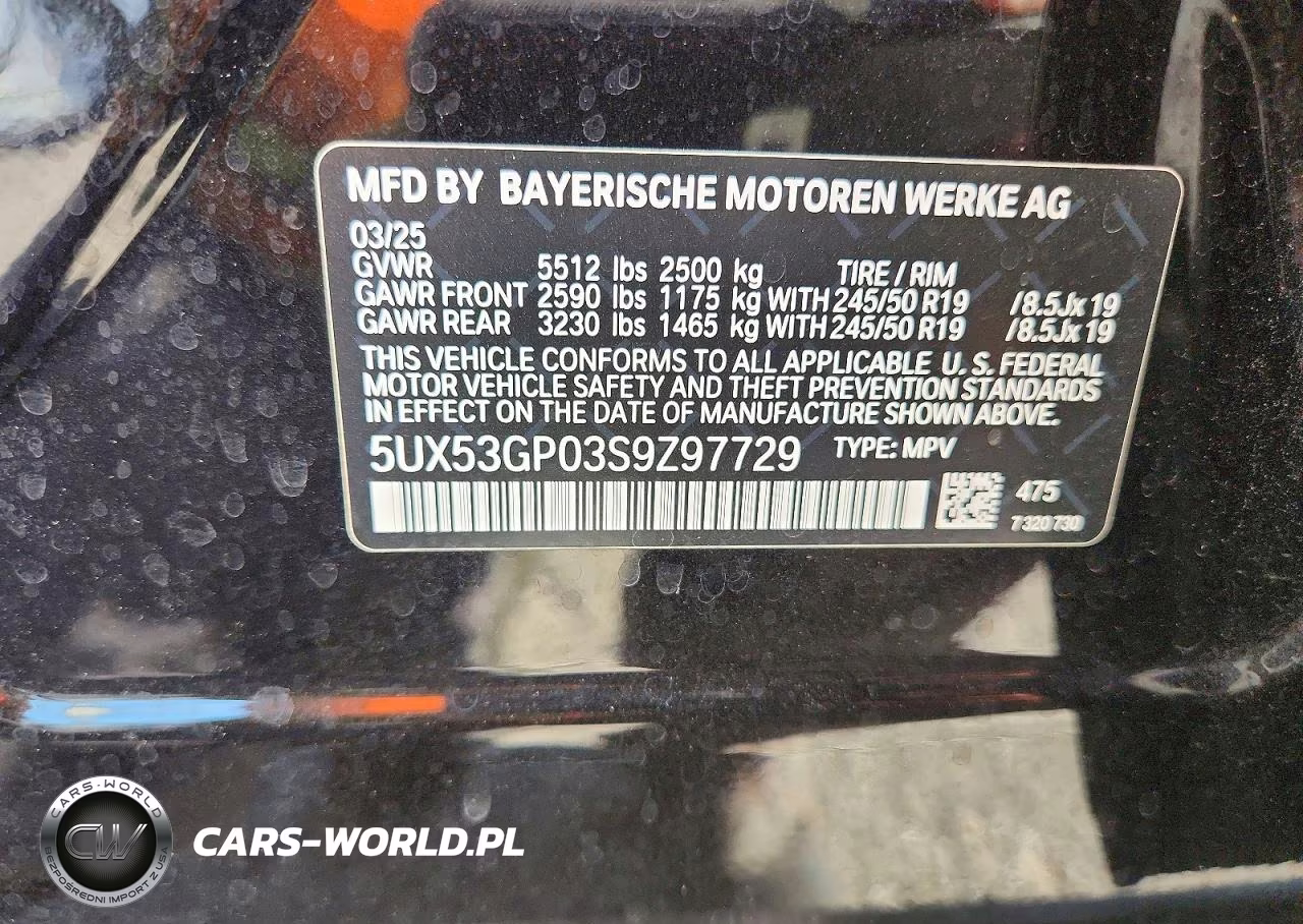 2025 BMW X3 30 xDrive VIN:5UX53GP03S9Z97729 - 13