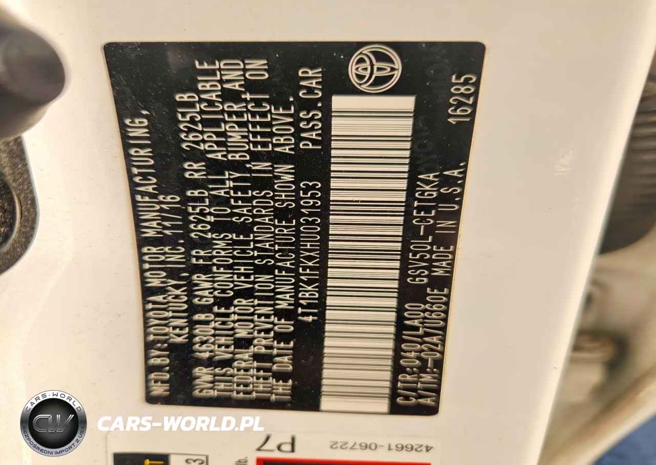 2017 Toyota Camry Xle V6 VIN:4T1BK1FKXHU031953 - 13