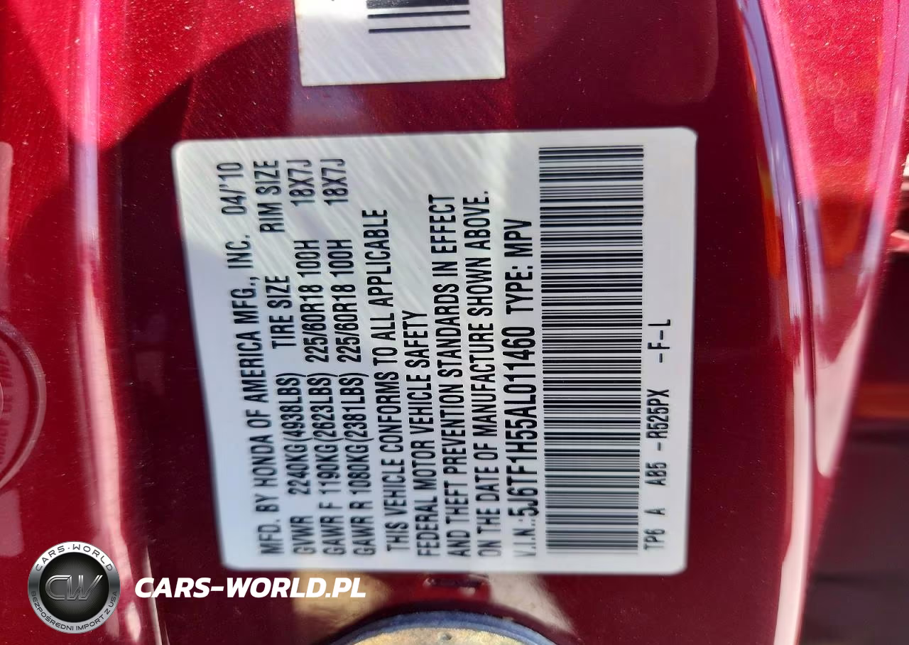 2010 Honda Accord Crosstour Exl VIN:5J6TF1H55AL011460 - 12
