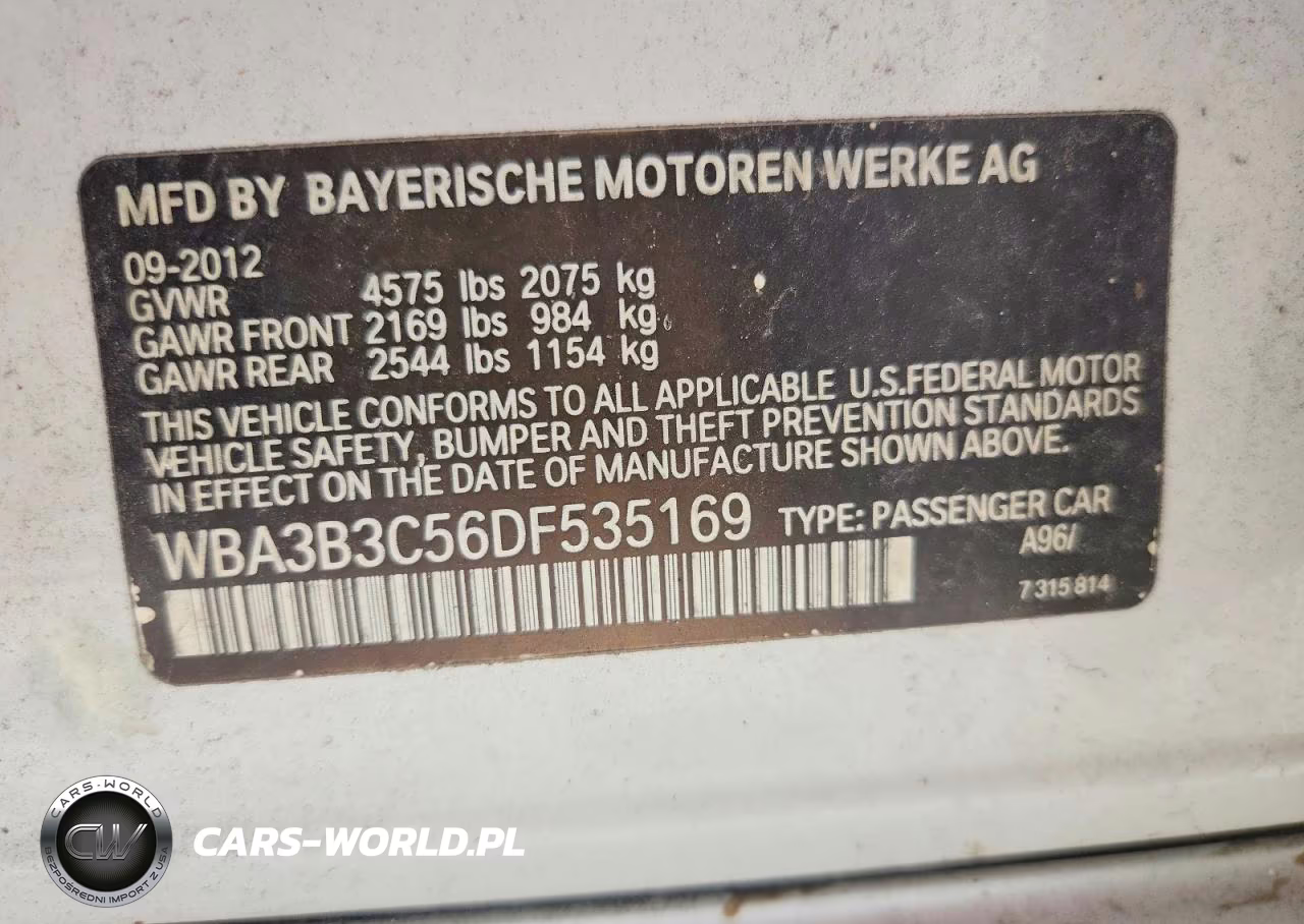 2013 BMW 328 Xi VIN:WBA3B3C56DF535169 - 12