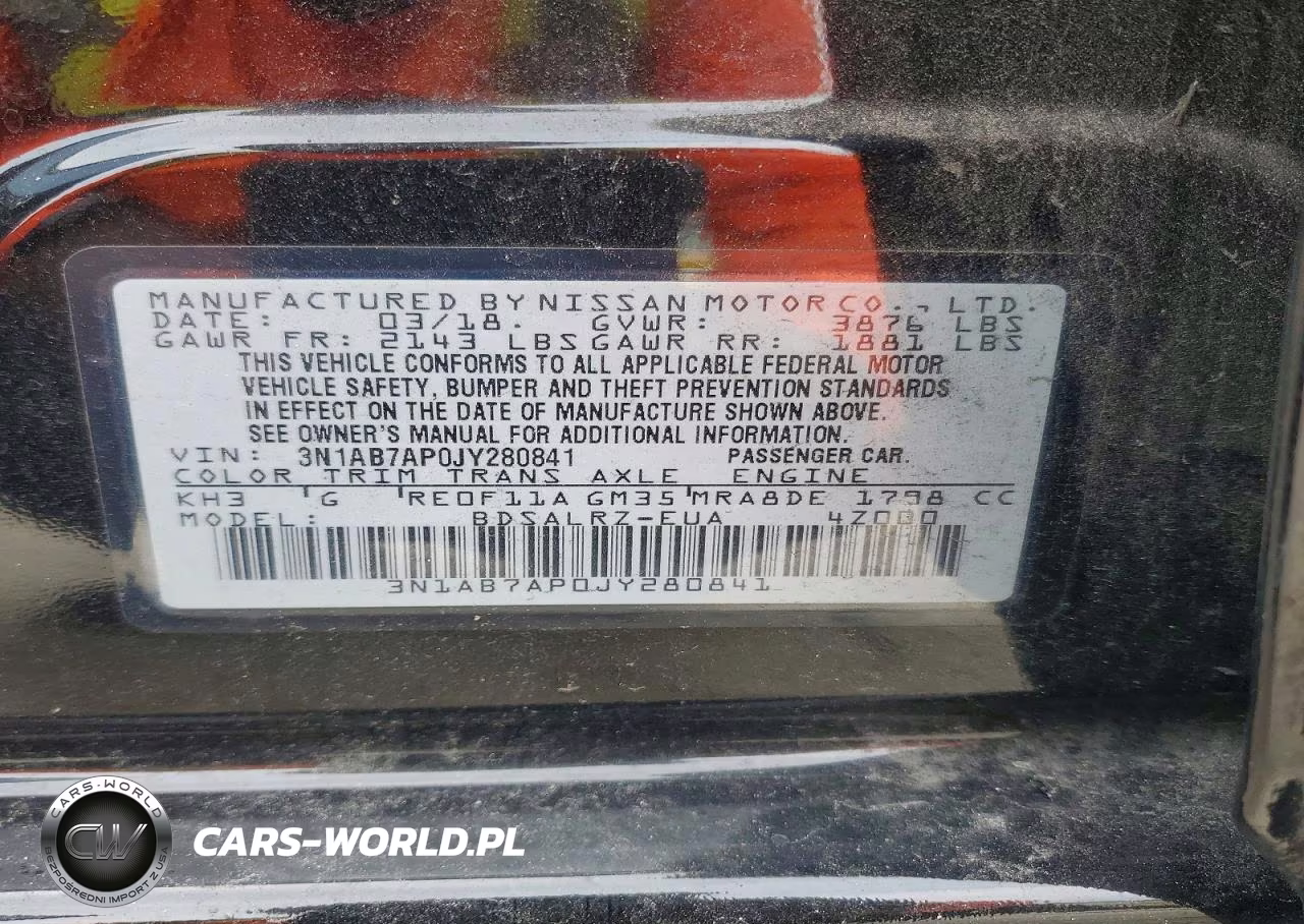 2018 Nissan Sentra Sr VIN:3N1AB7AP0JY280841 - 13
