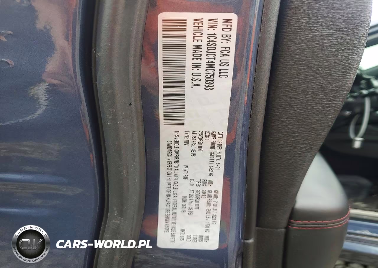 2021 Dodge Durango R-T VIN:1C4SDJCT4MC750398 - 12