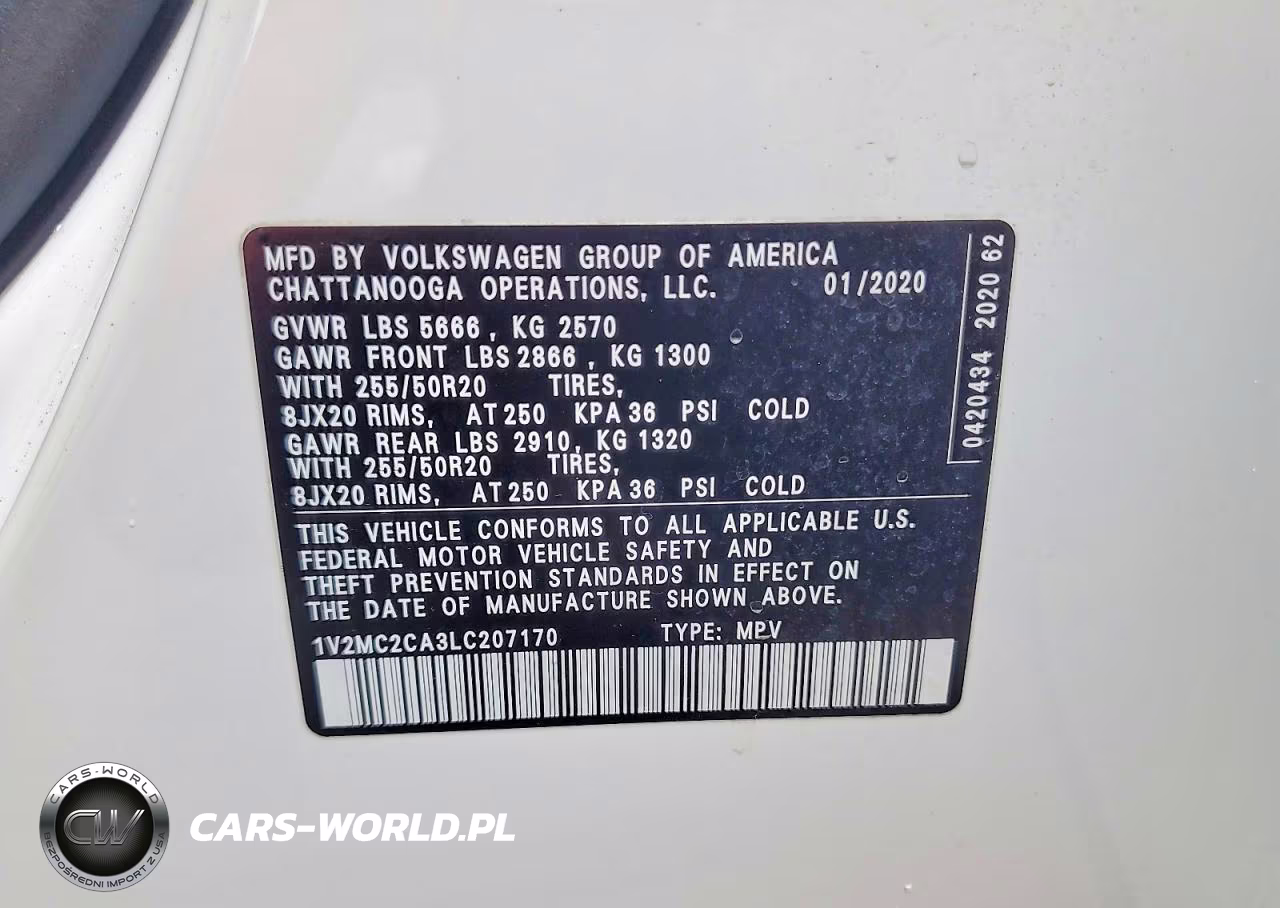 2020 Volkswagen Atlas Cross Sport Sel VIN:1V2MC2CA3LC207170 - 13