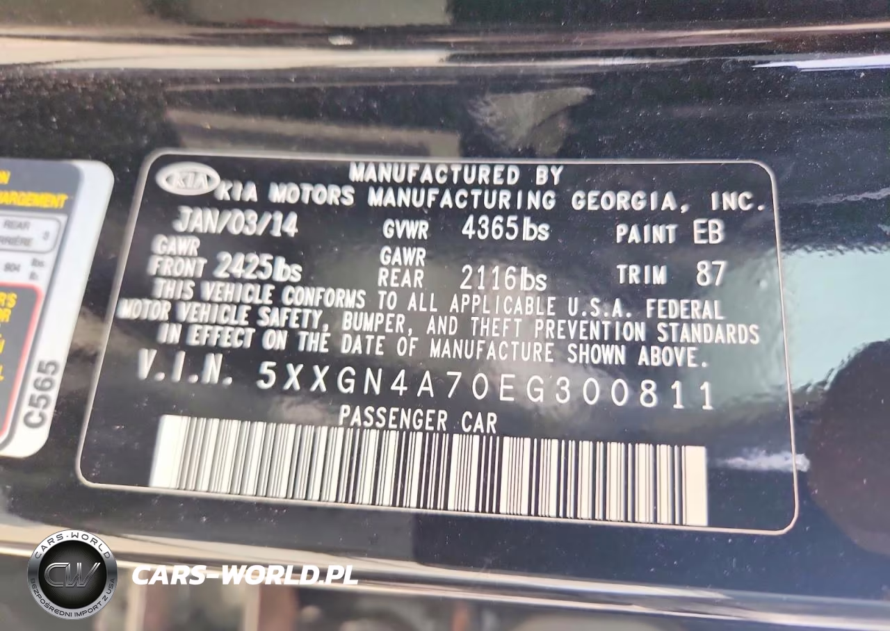 2014 Kia Optima Ex VIN:5XXGN4A70EG300811 - 12