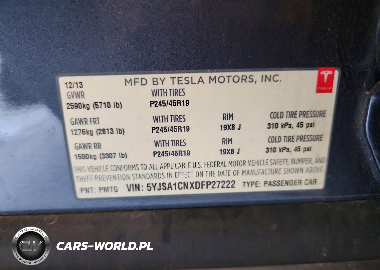 2013 Tesla Model S VIN:5YJSA1CNXDFP27222 - 12
